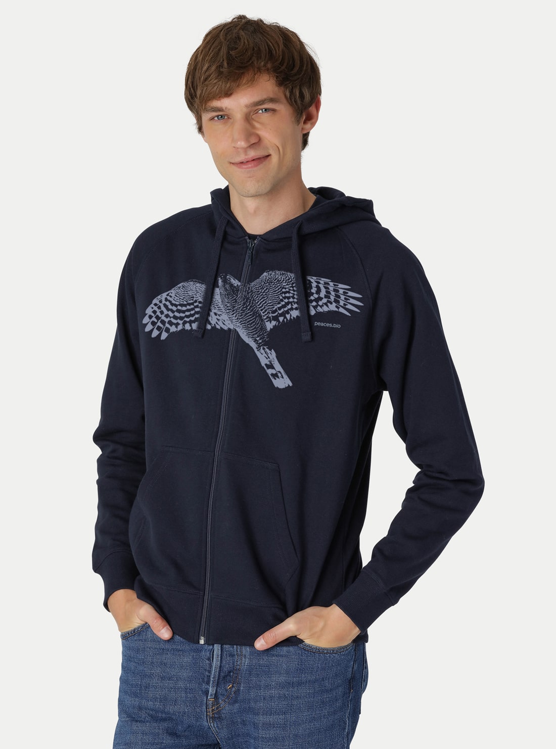 Herren Zip-Hoodie Sperber