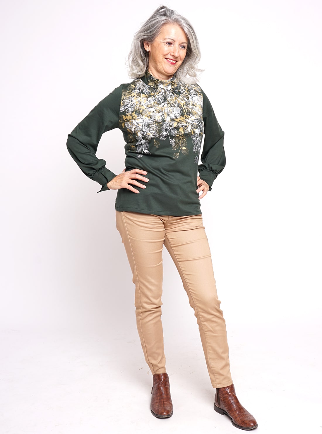 Stehkragen-Bluse Buchenzauber – Bild 6