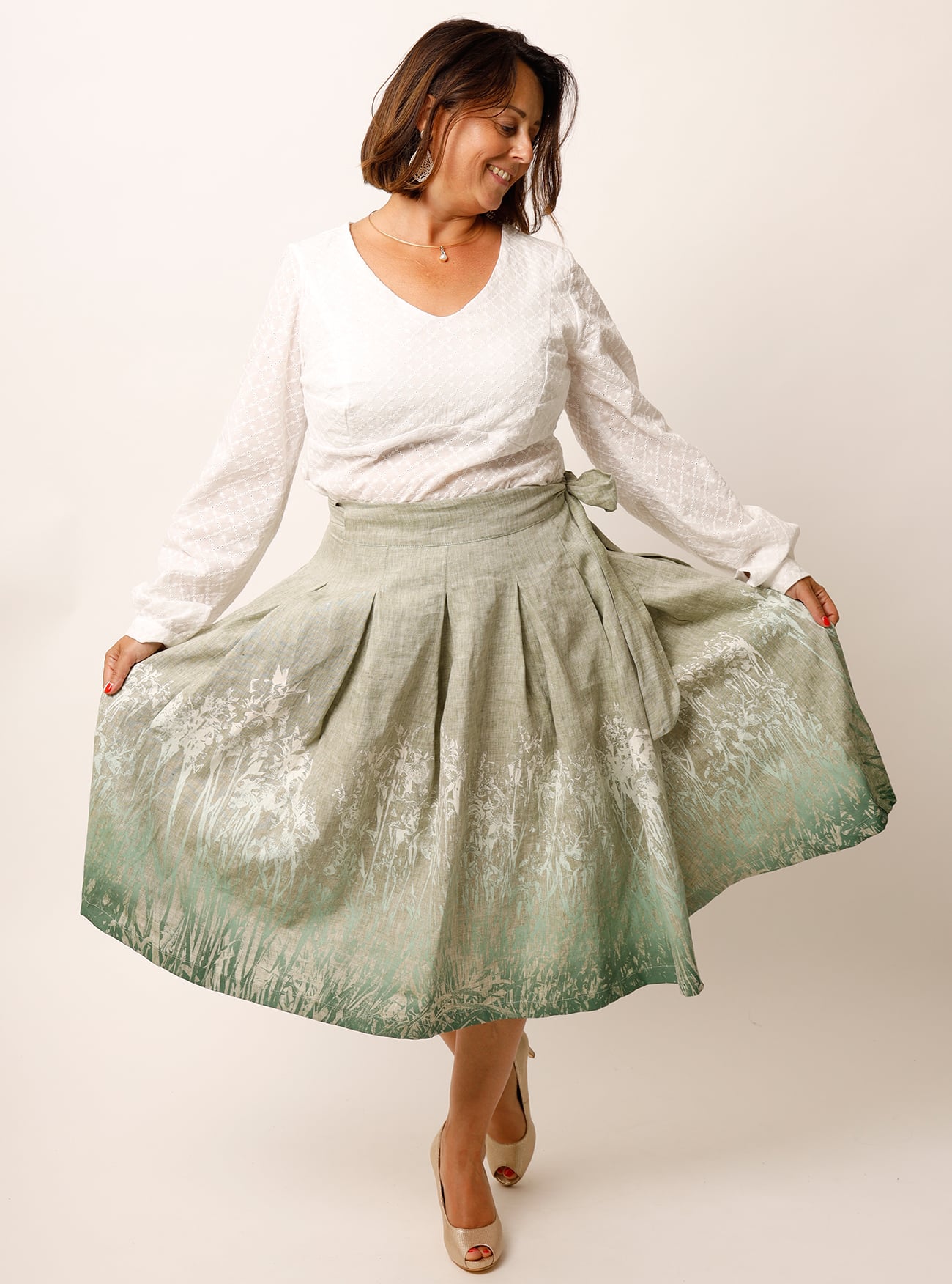 Kellerfaltenrock Mystic Iris aus Bioleinen – Bild 8