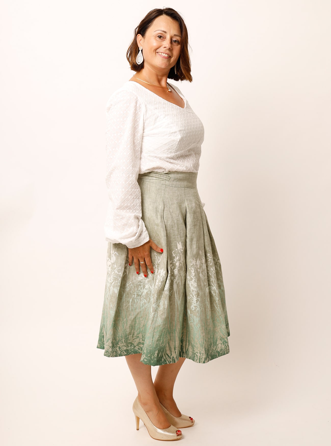 Kellerfaltenrock Mystic Iris aus Bioleinen – Bild 6