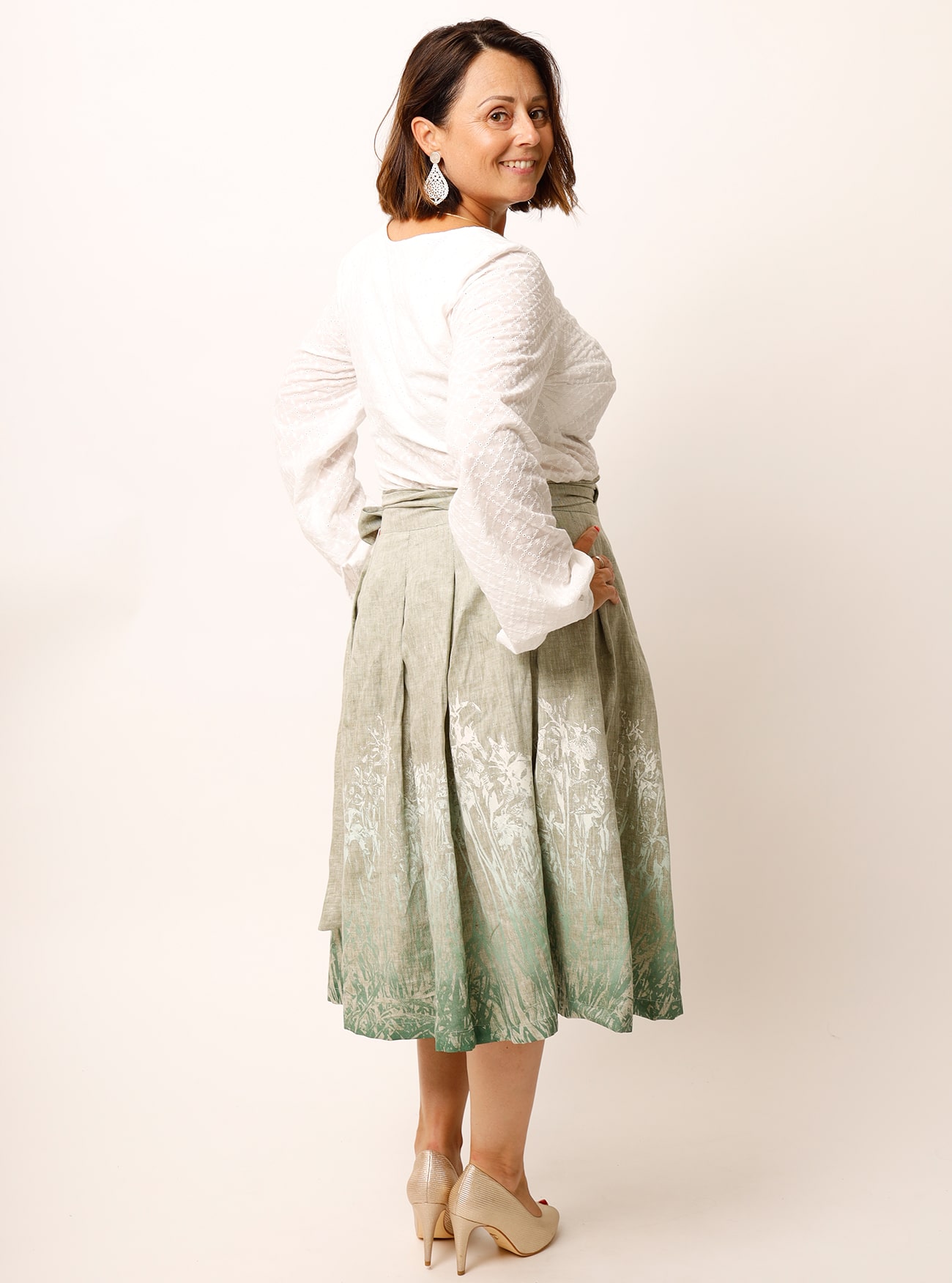 Kellerfaltenrock Mystic Iris aus Bioleinen – Bild 2