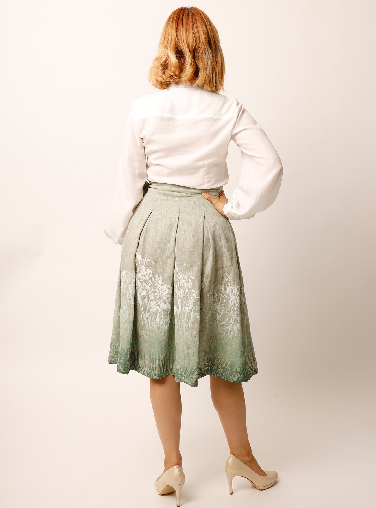 Kellerfaltenrock Mystic Iris aus Bioleinen – Bild 4