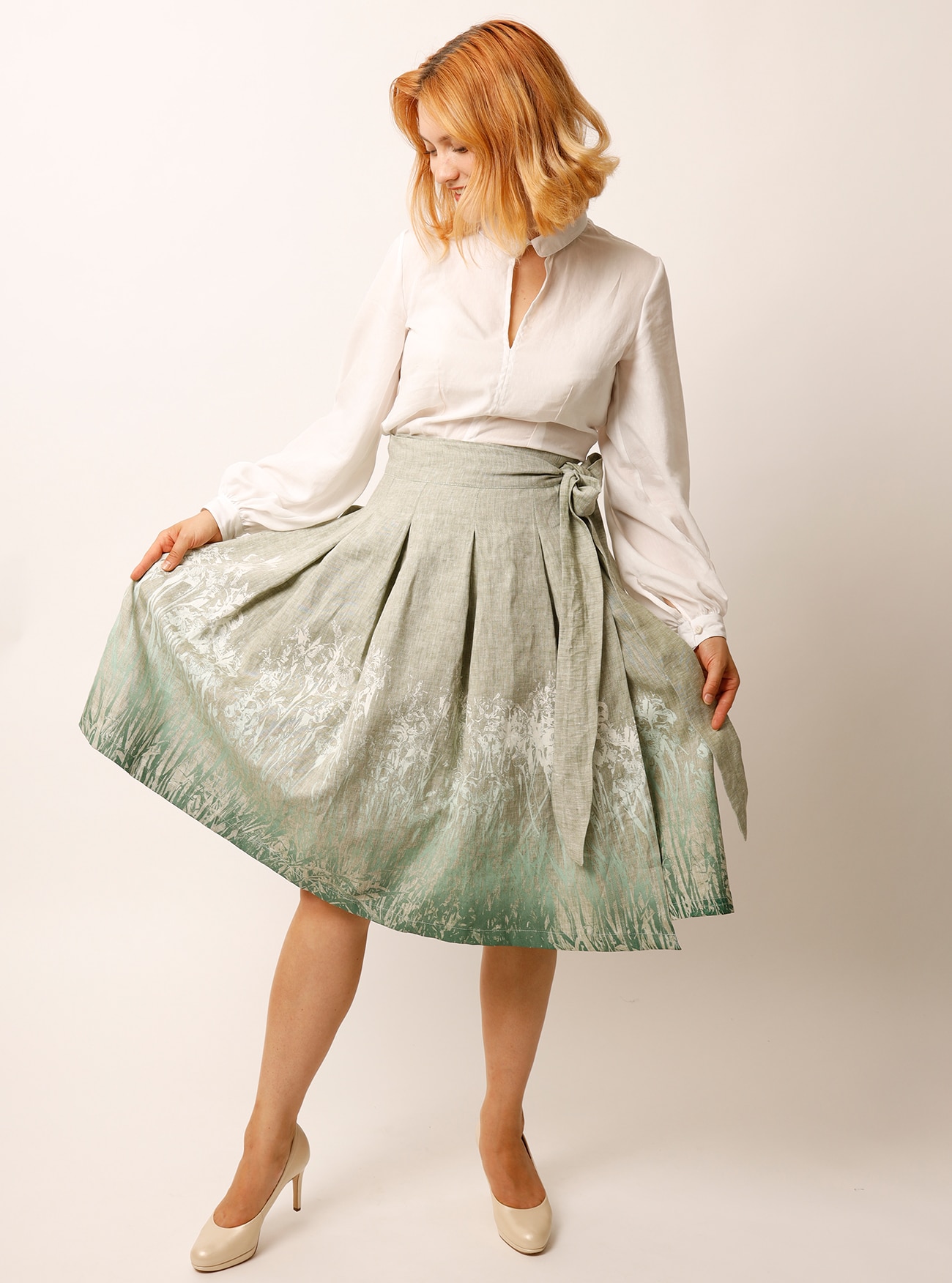 Kellerfaltenrock Mystic Iris aus Bioleinen – Bild 5