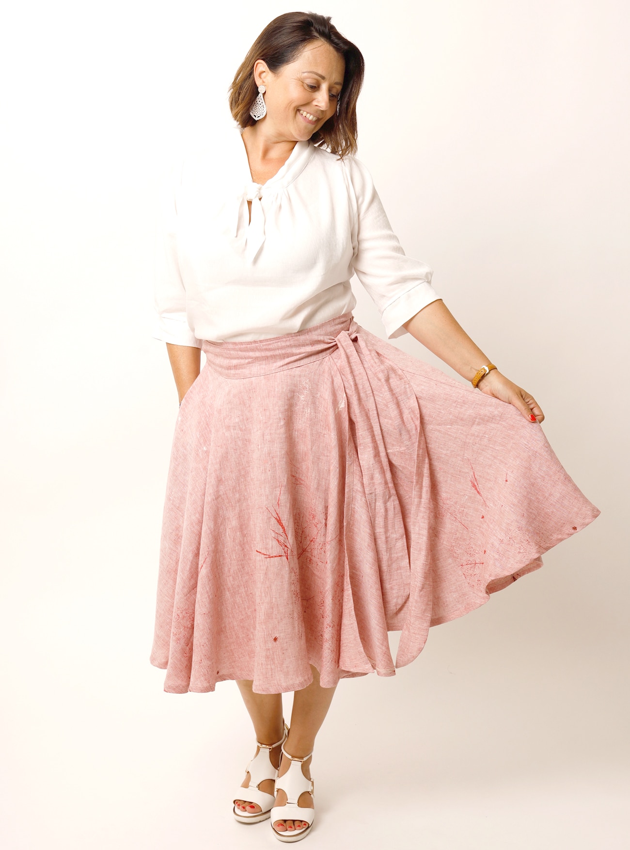 Wickel-Tellerrock Gräsertraum aus Bioleinen – Bild 8