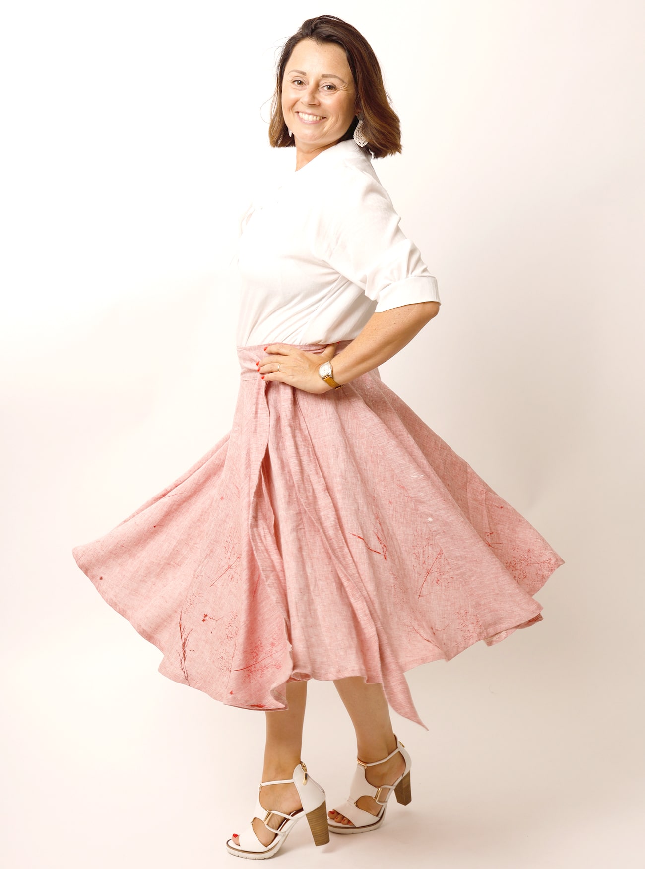 Wickel-Tellerrock Gräsertraum aus Bioleinen – Bild 6