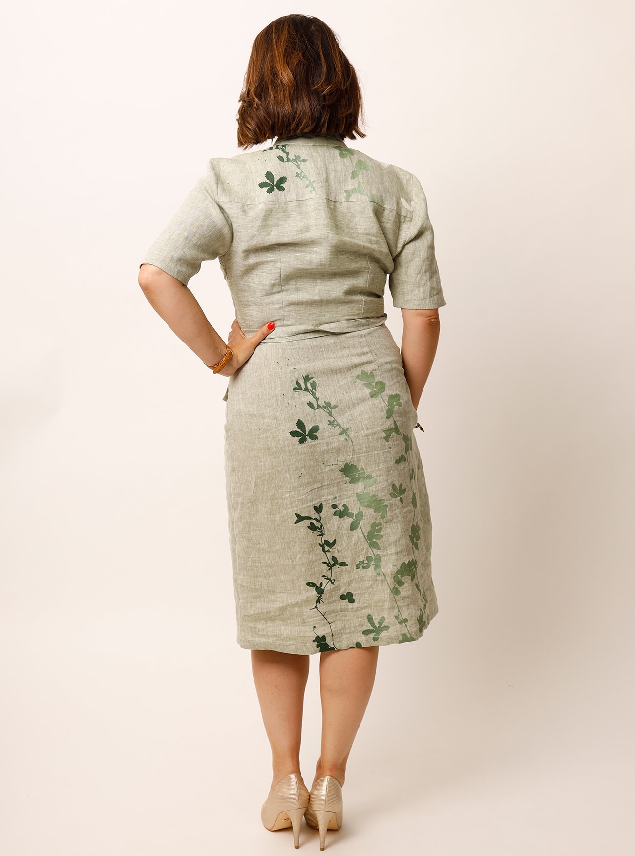 Hemdblusenkleid Blätterranken – Bild 2