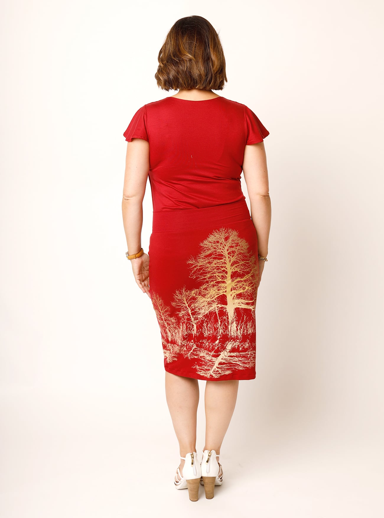 Wende-Bleistiftrock Baumgeschwister in Rot – Bild 2