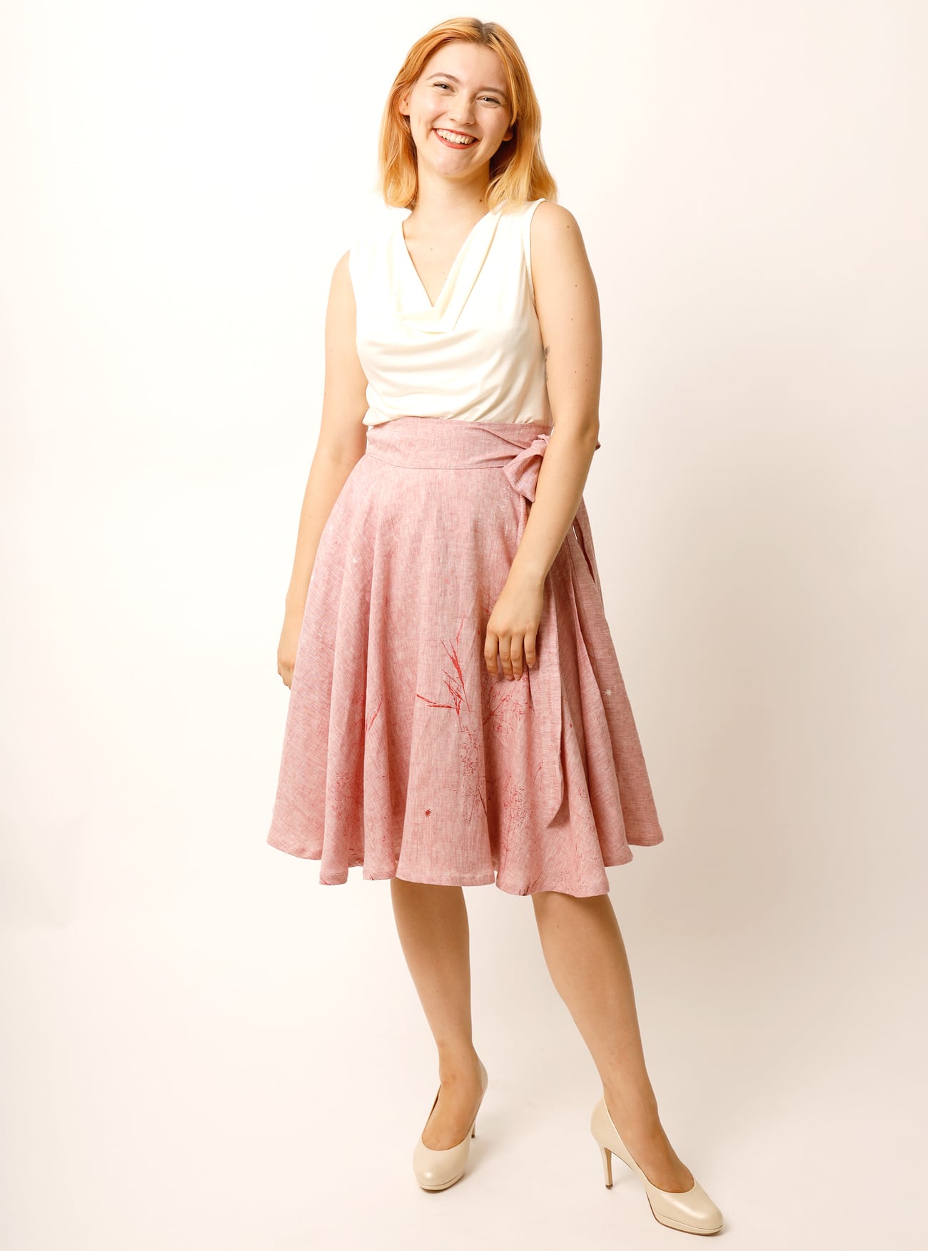 Wickel-Tellerrock Gräsertraum aus Bioleinen