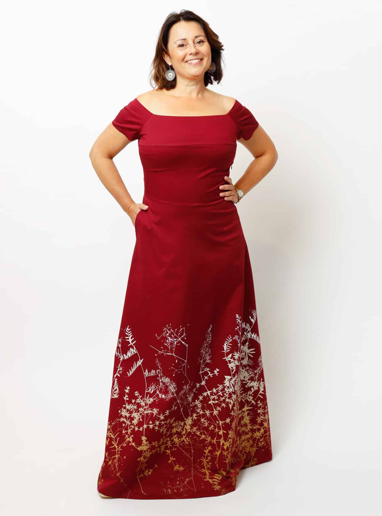 Abendkleid Rankenzauber in Beere – Bild 4