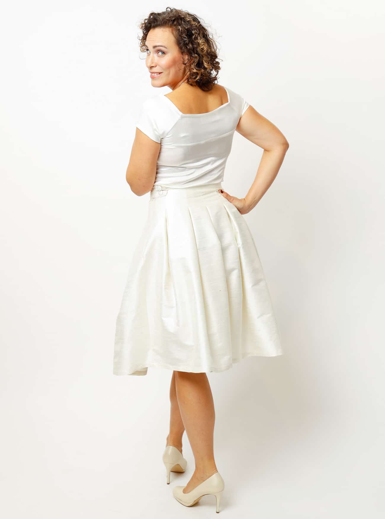 Kellerfaltenrock aus Dupionseide – Bild 7