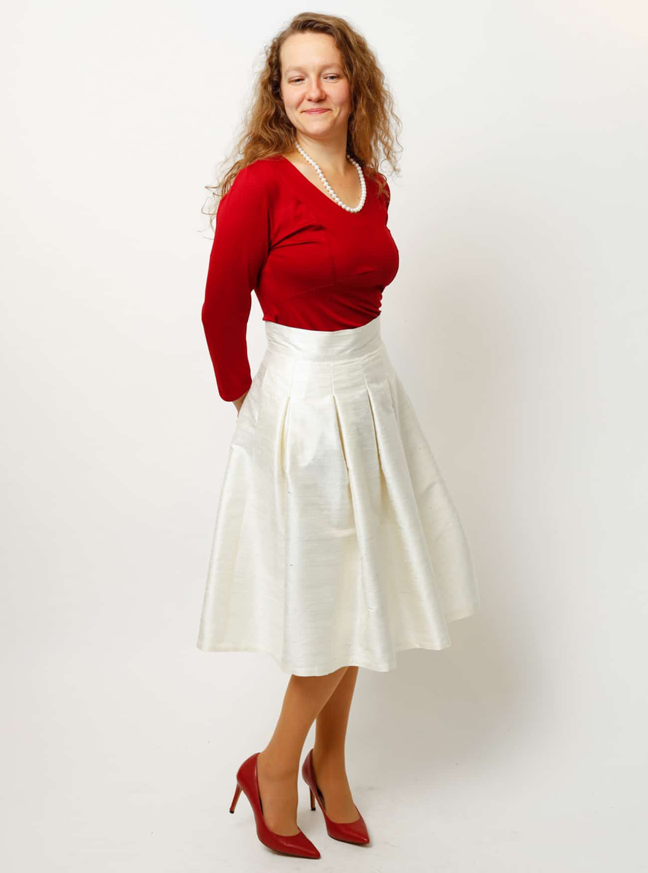 Kellerfaltenrock aus Dupionseide – Bild 11