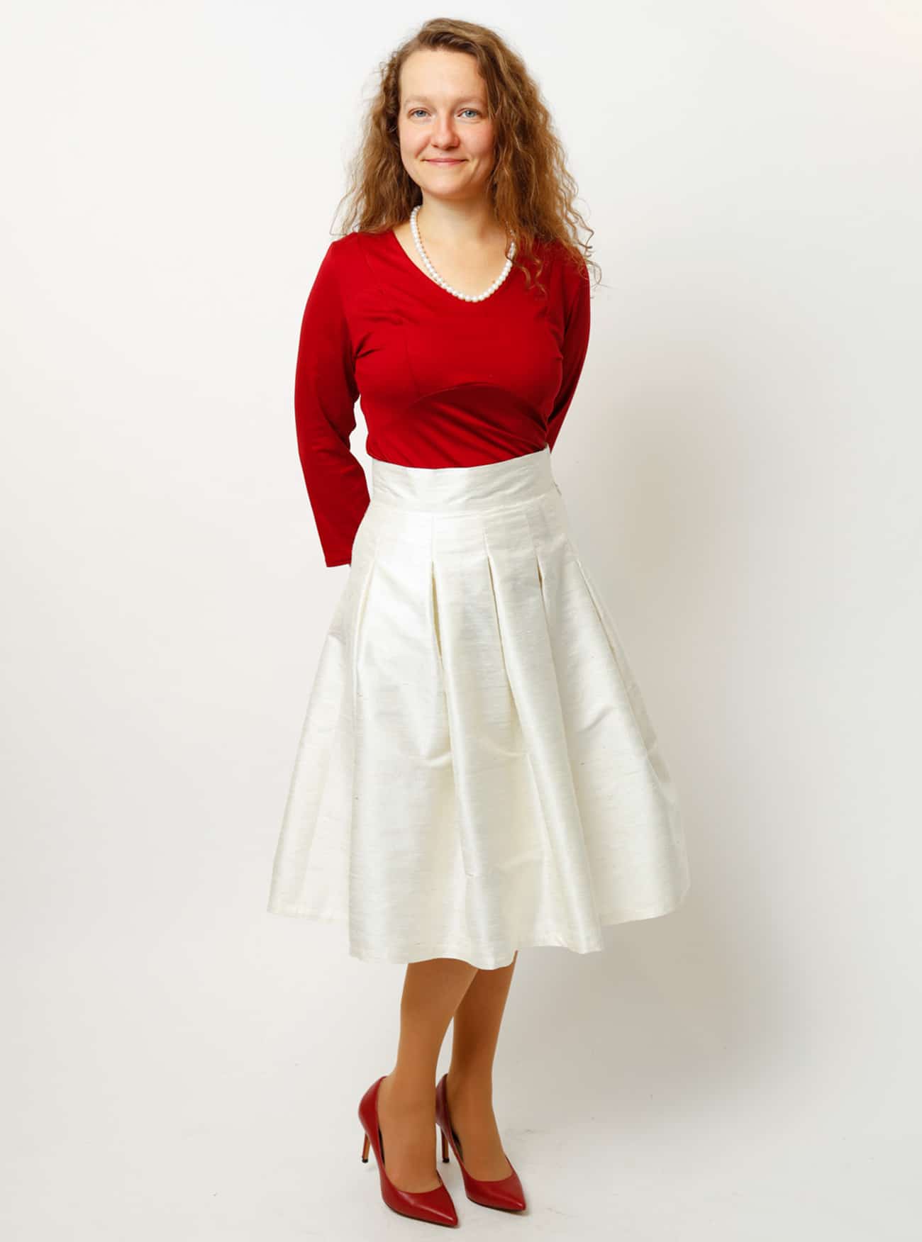 Kellerfaltenrock aus Dupionseide – Bild 3