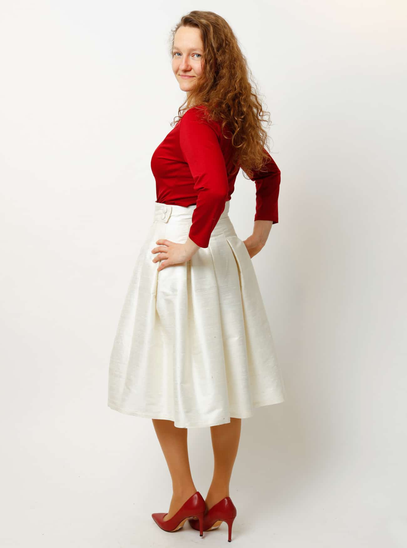 Kellerfaltenrock aus Dupionseide – Bild 4