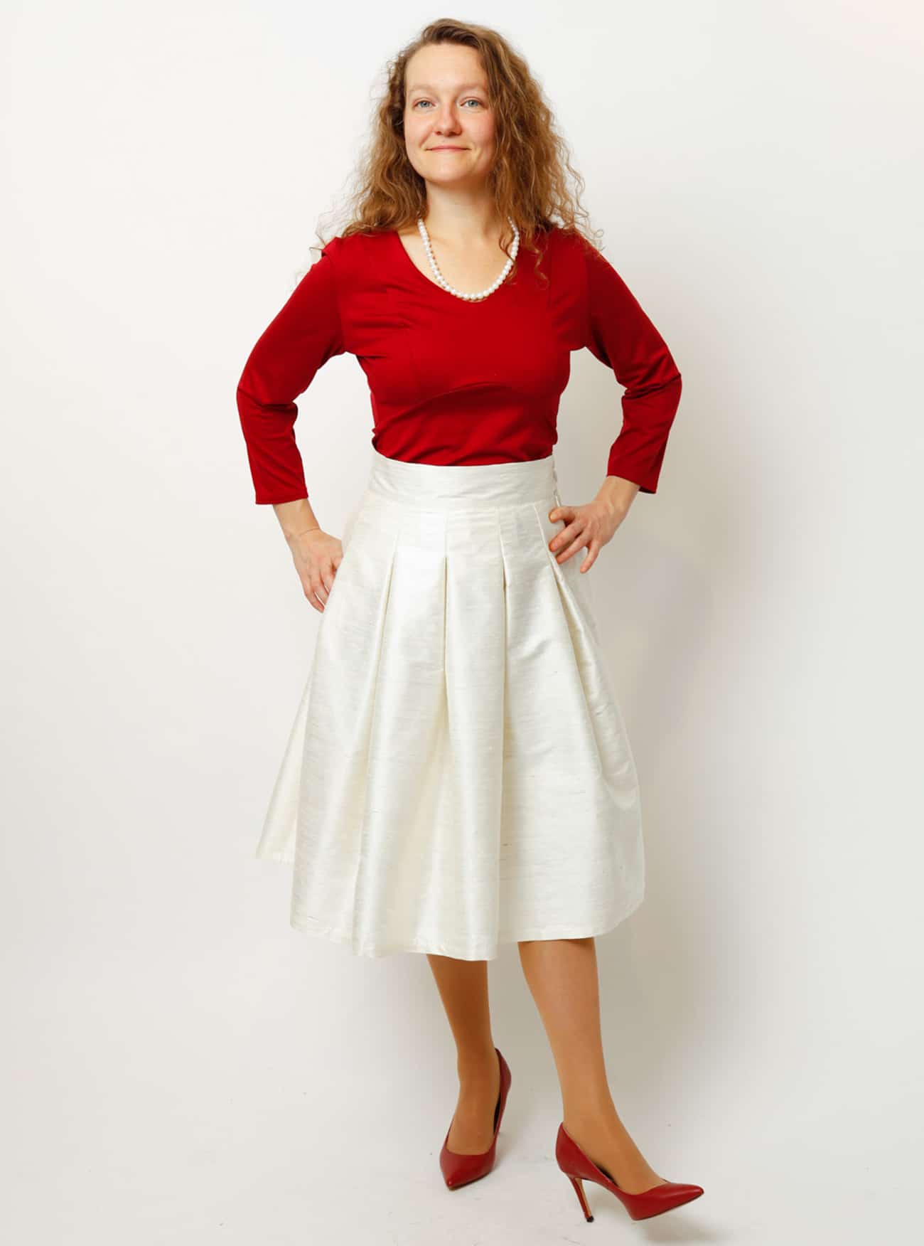 Kellerfaltenrock aus Dupionseide – Bild 10