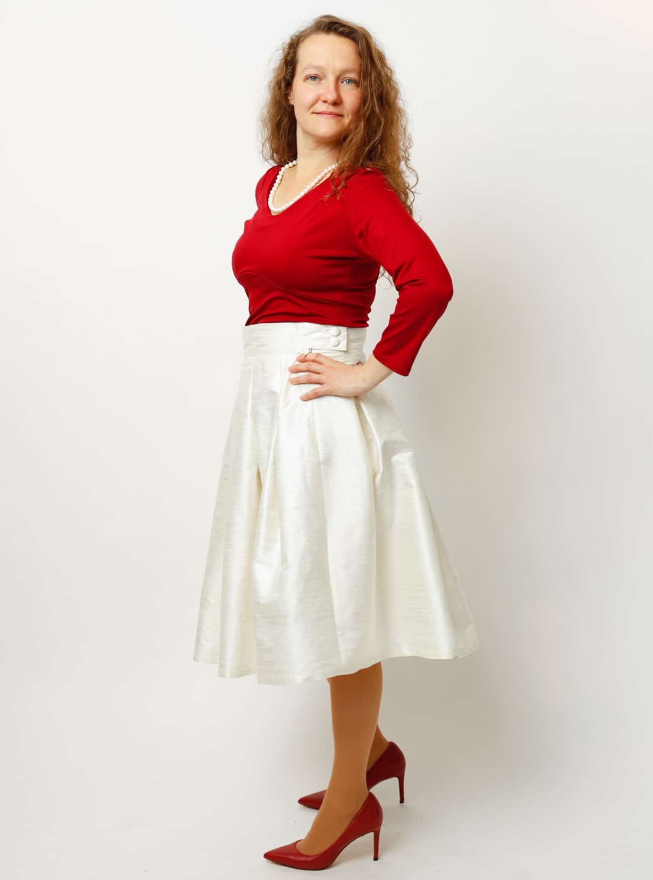 Kellerfaltenrock aus Dupionseide – Bild 9