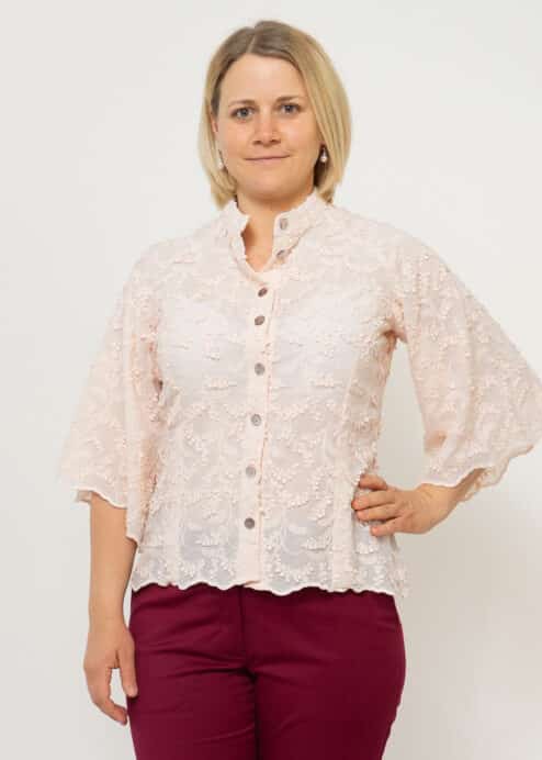 Bio Spitzenbluse aus Biobaumwolle Made in Austria