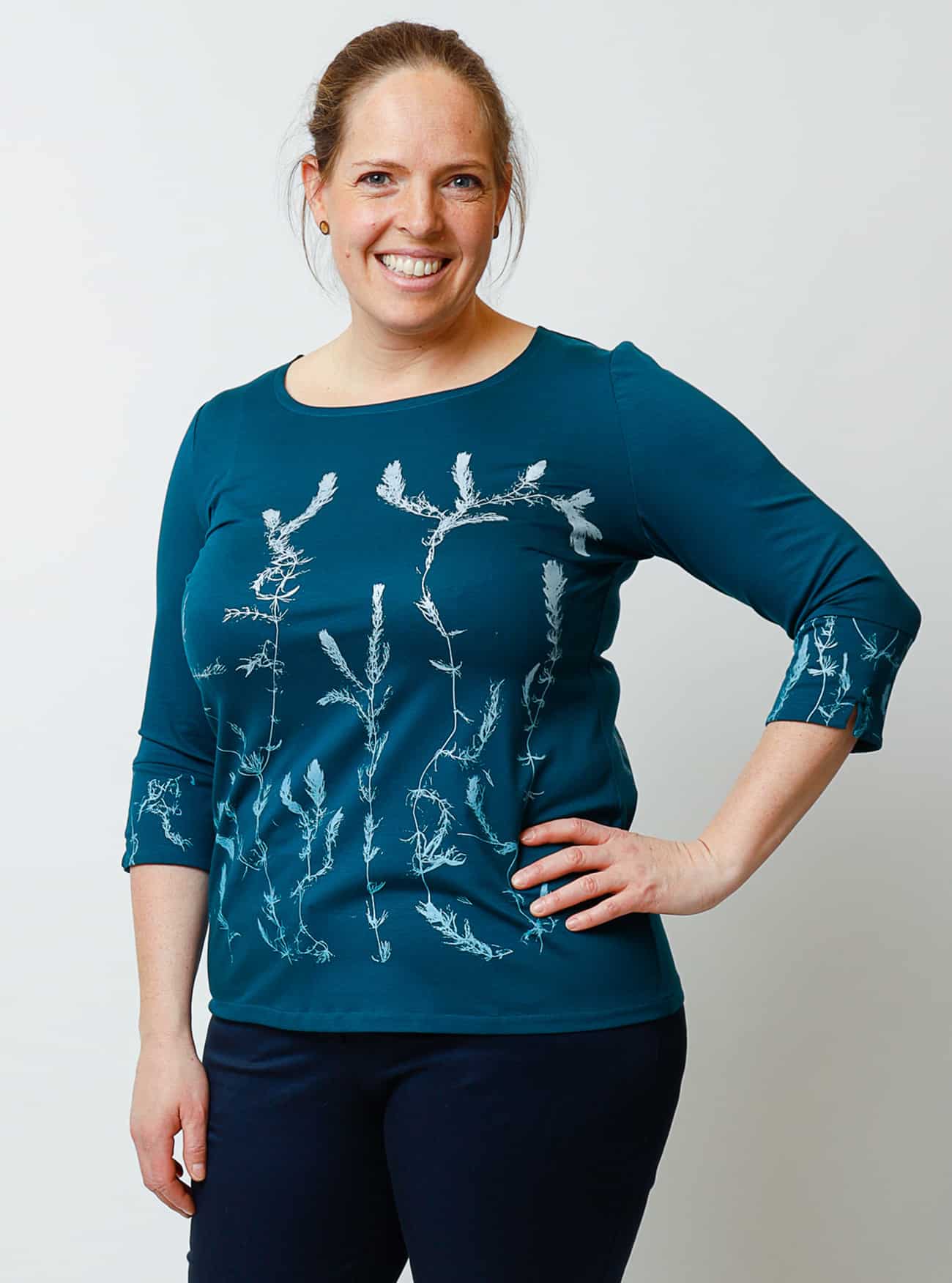 Peaces-Shirt Wasserranken in Smaragd