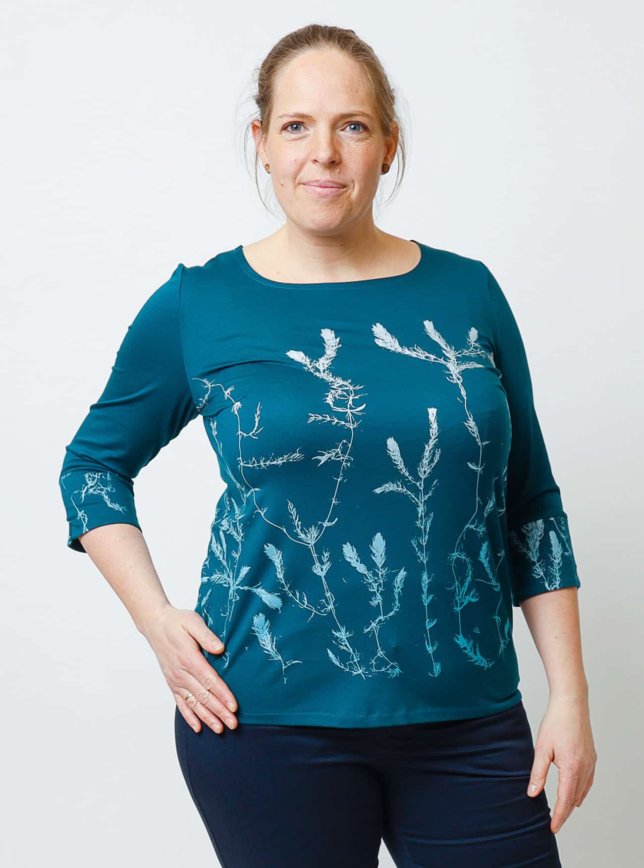 Peaces-Shirt Wasserranken in Smaragd – Bild 3