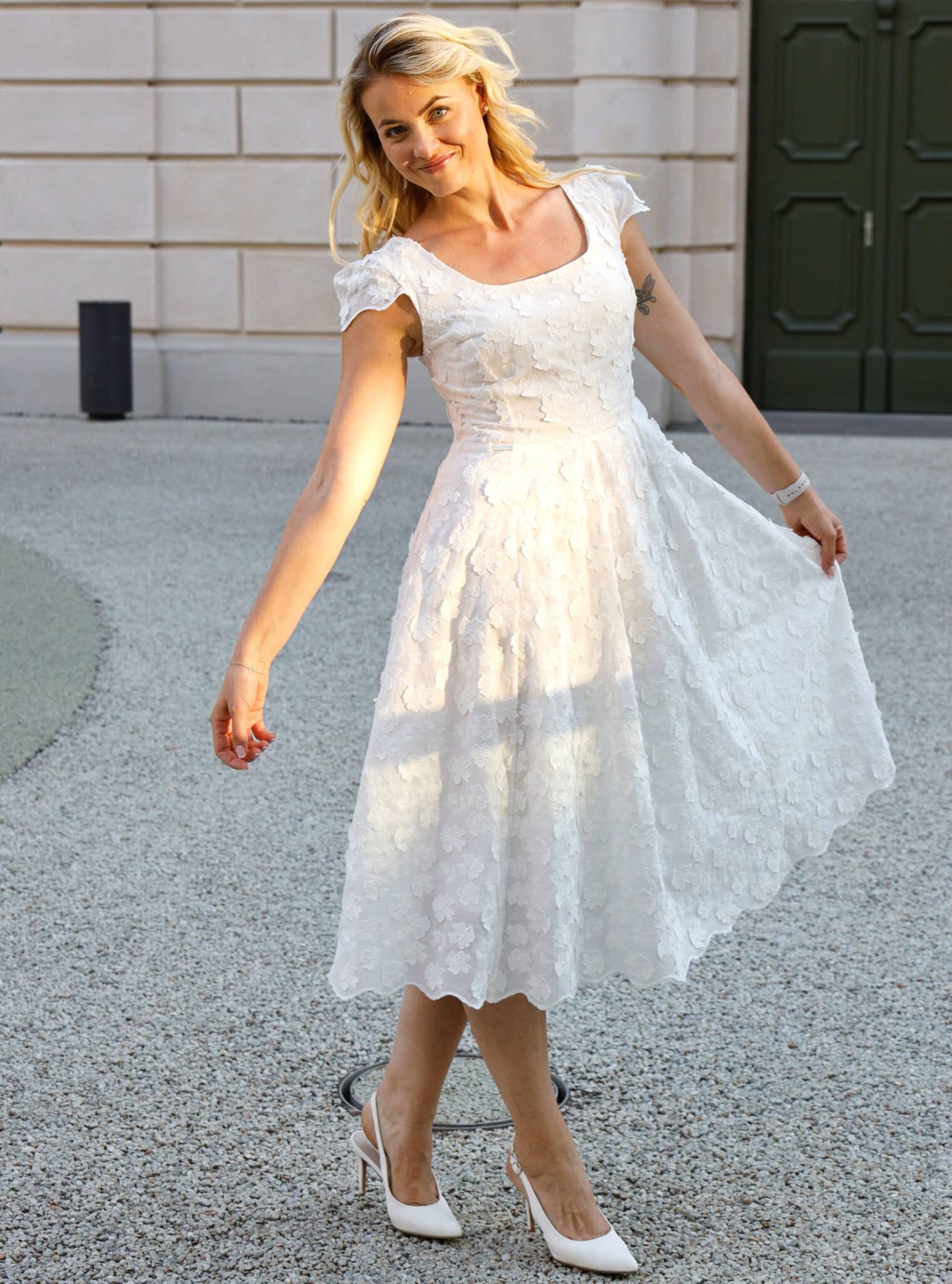 Blumenkleid aus Baumwollspitze