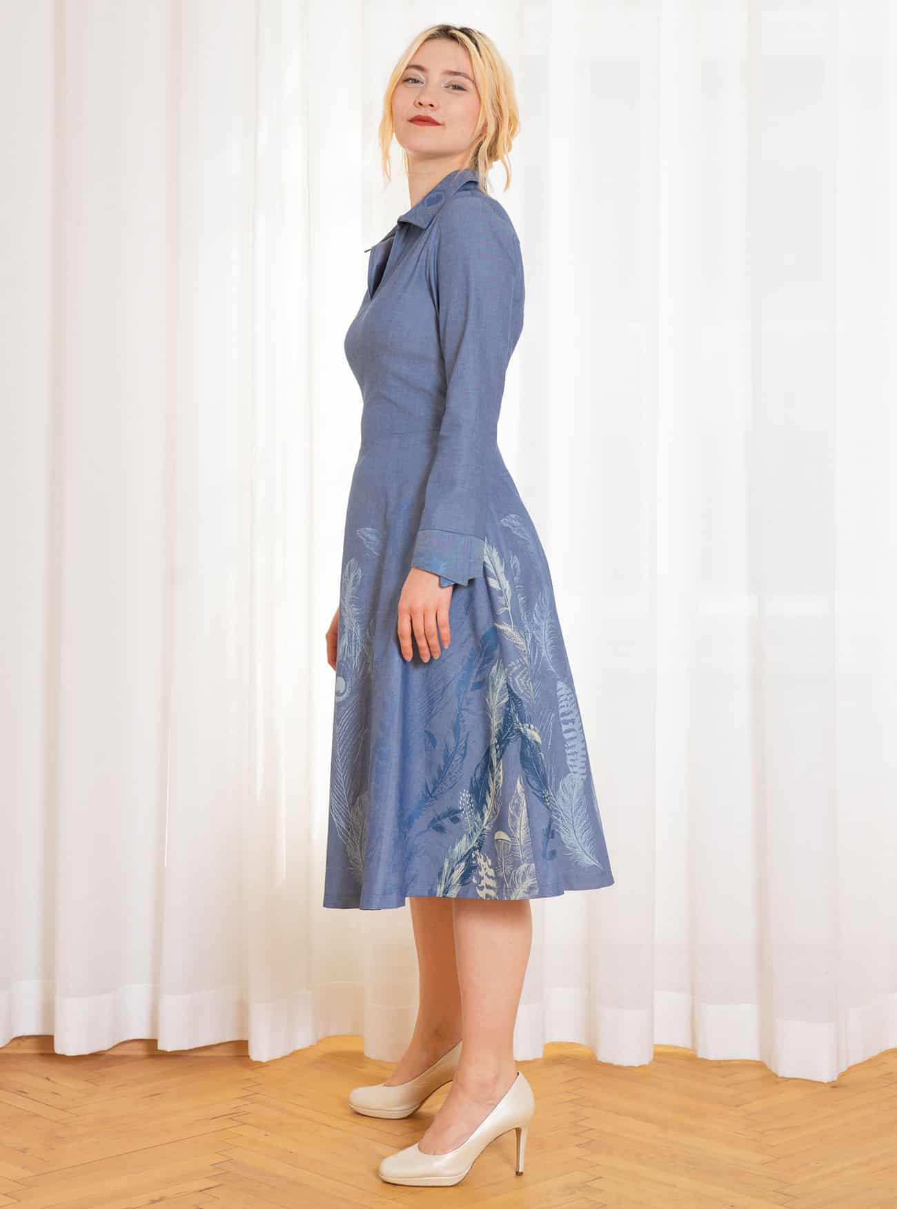 Bio-Jeans-Hemdblusenkleid "Federkleid" – Bild 9