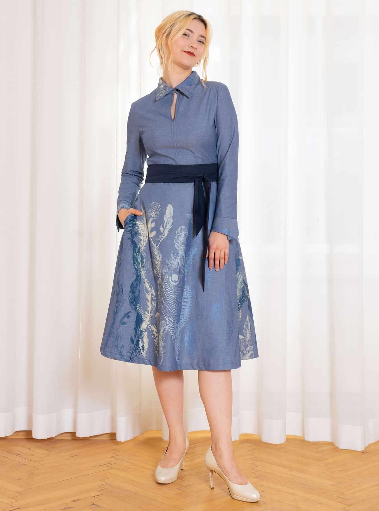 Bio-Jeans-Hemdblusenkleid "Federkleid" – Bild 8