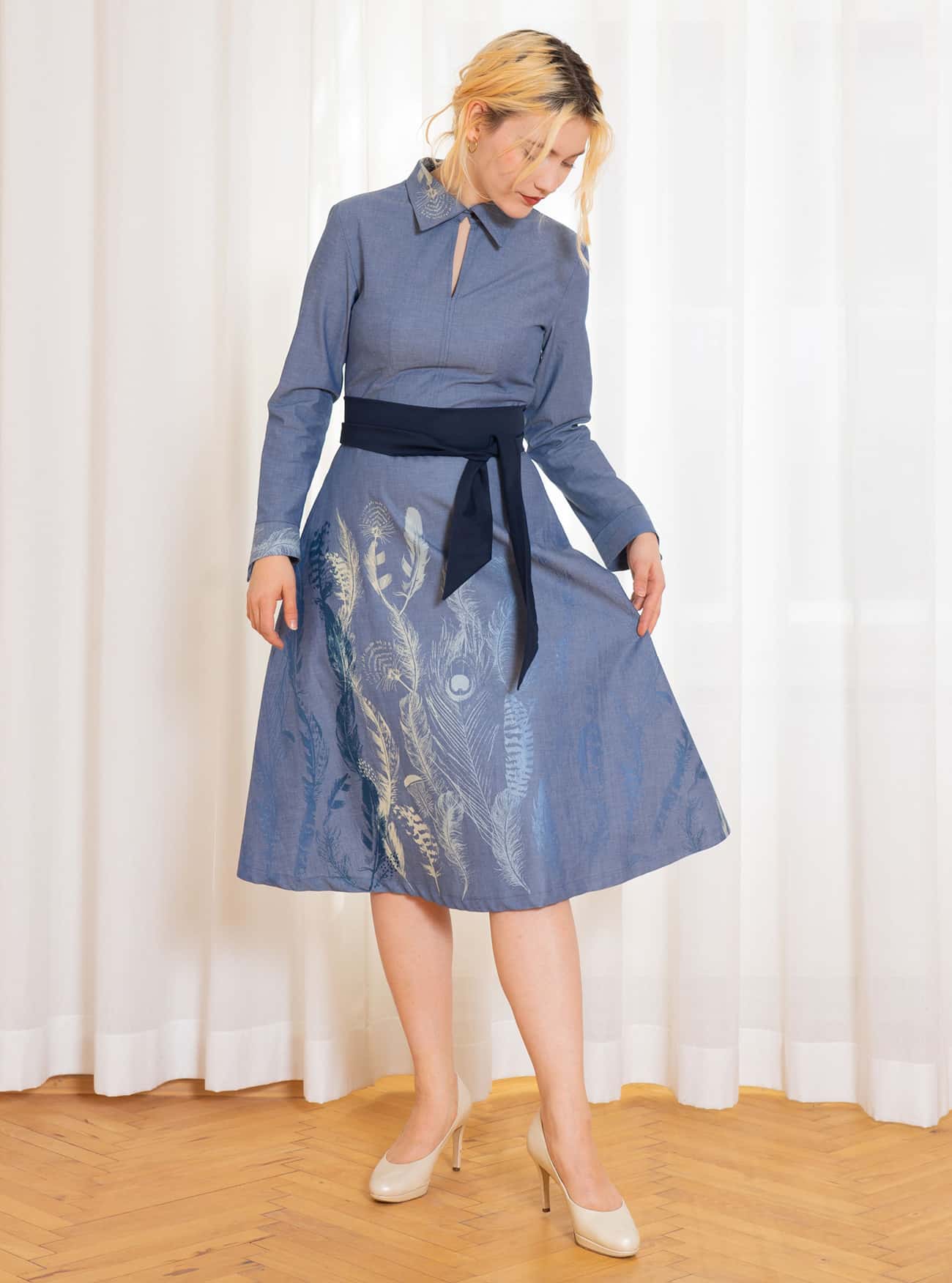 Bio-Jeans-Hemdblusenkleid "Federkleid" – Bild 7