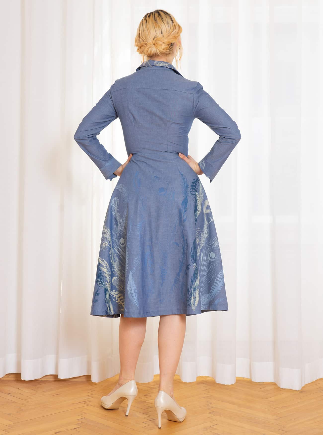 Bio-Jeans-Hemdblusenkleid "Federkleid" – Bild 4