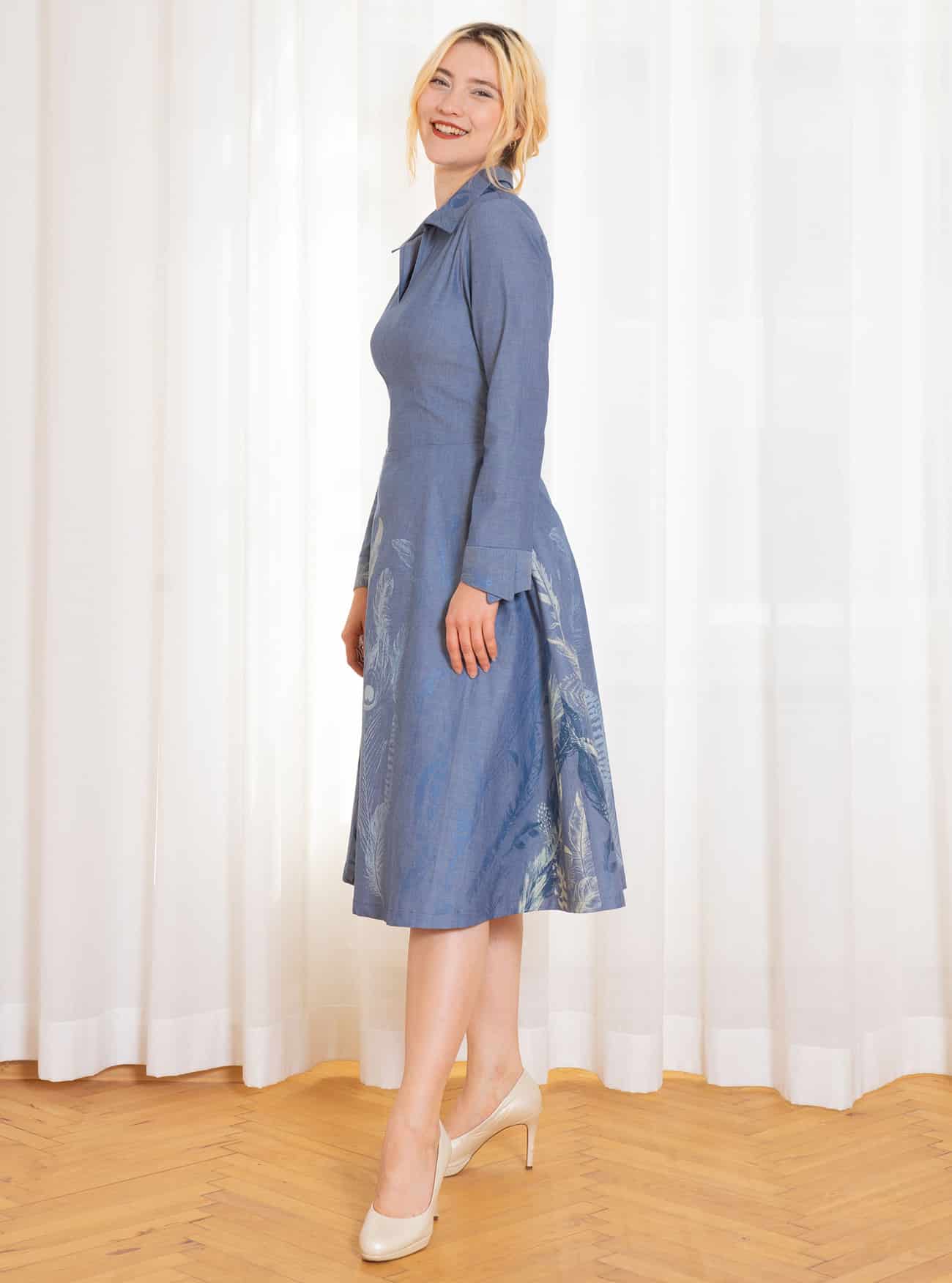 Bio-Jeans-Hemdblusenkleid "Federkleid" – Bild 2