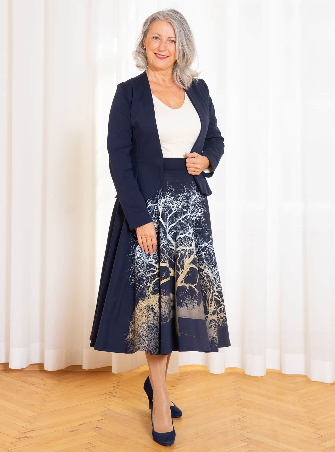 Bio-Tellerrock "Zauberlandschaft" in Dunkelblau – Bild 6