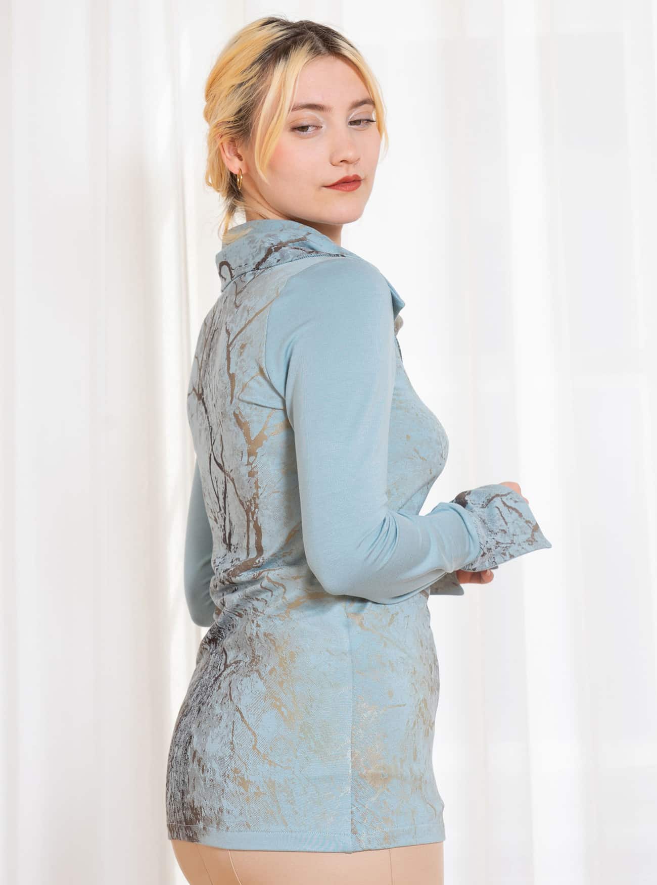 Peaces-Pullover "Lichtspuren" mit elegantem Kragen – Bild 3