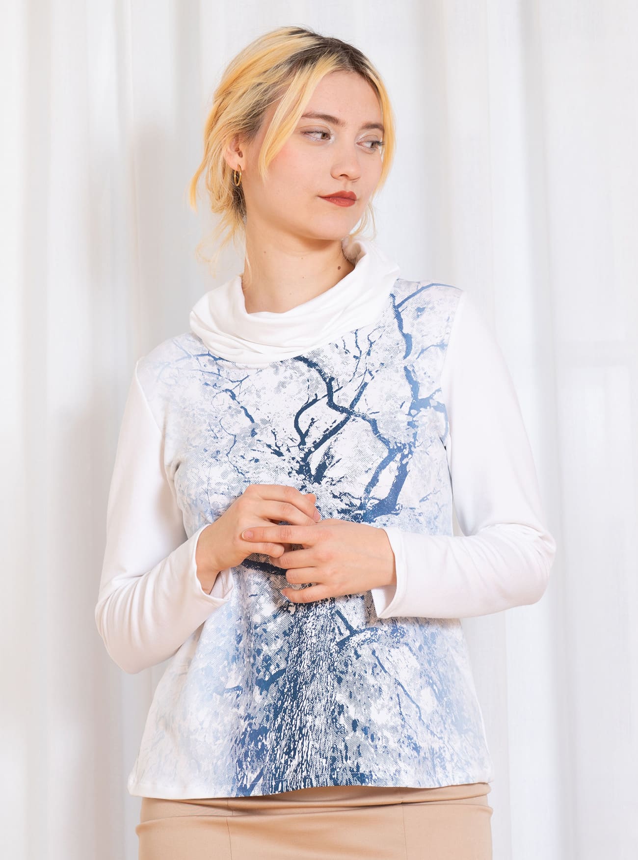 Peaces-Pullover "Lichtspuren" in Weiß – Bild 3
