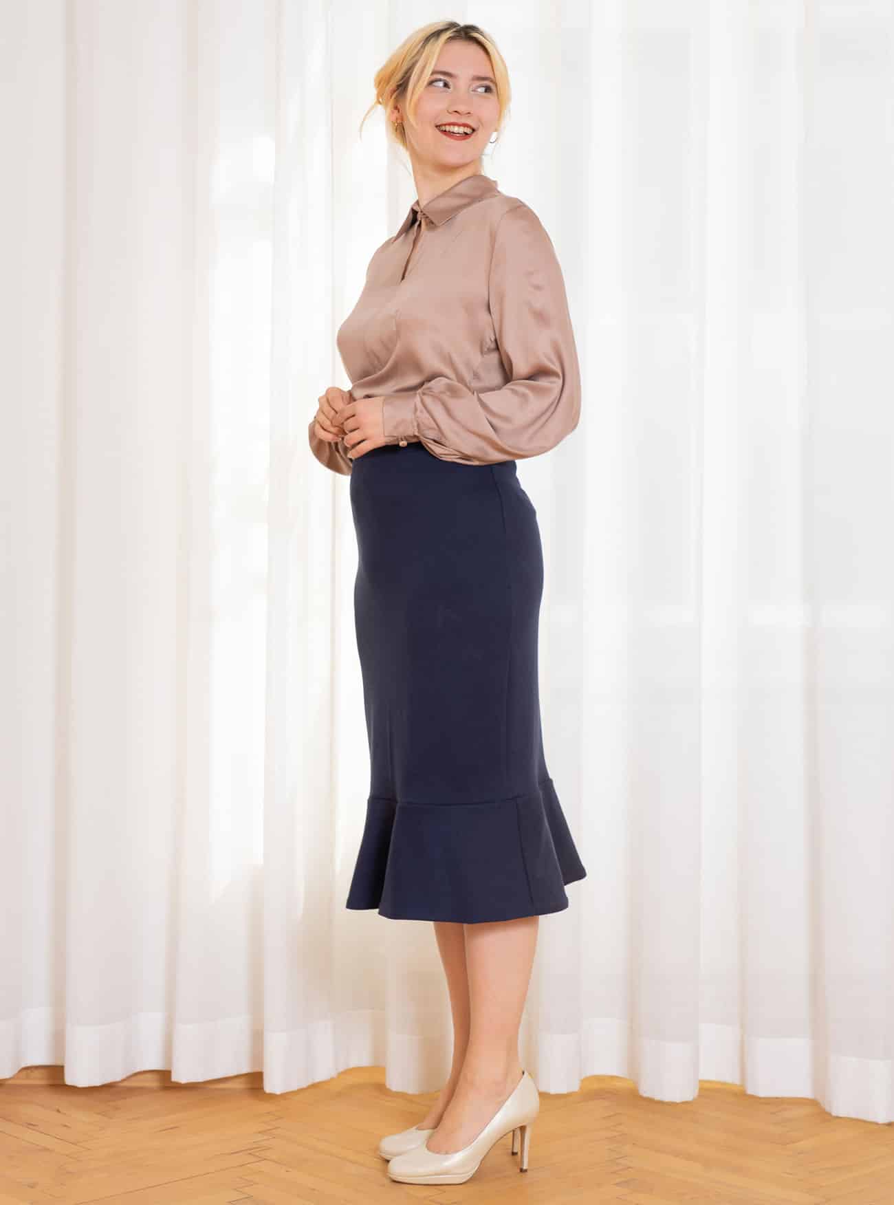 Romantikbluse aus Satin – Bild 4
