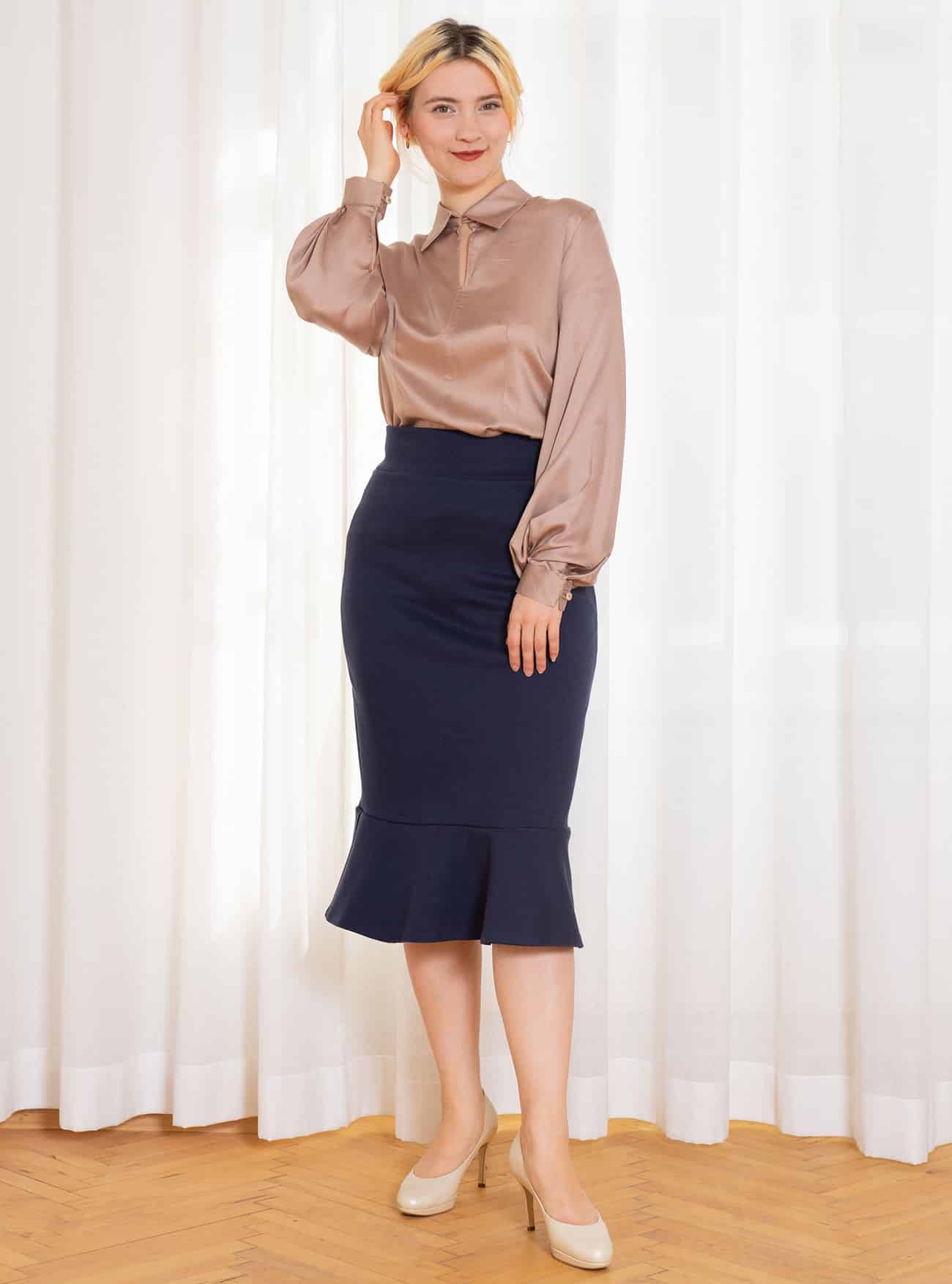 Romantikbluse aus Satin – Bild 3