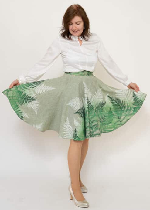 Bio-Leinenrock mit Farndruck - mit Freude hergestellt in Österreich