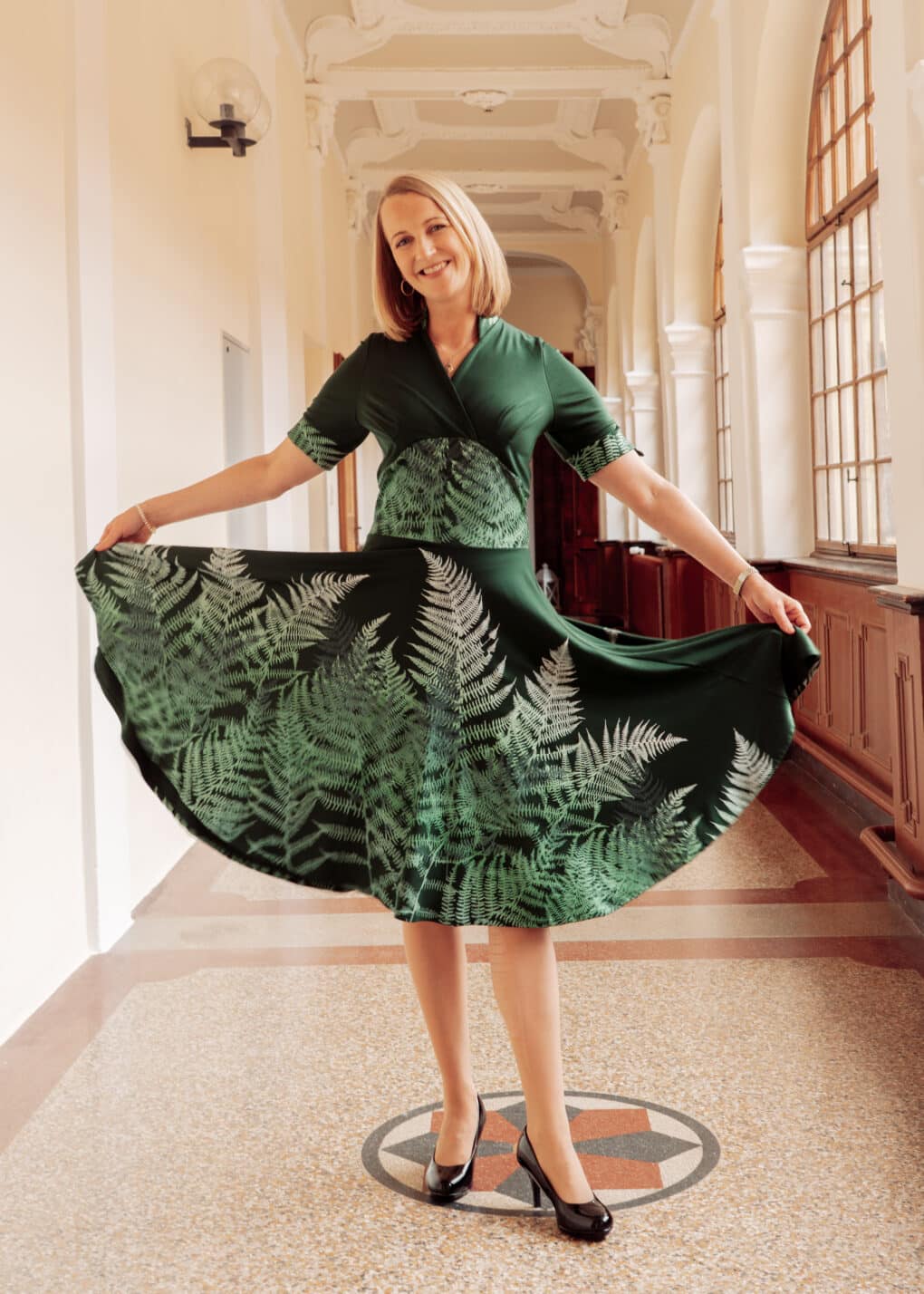 Tanzkleid Farnzauber aus österrreichischer Holzfaser