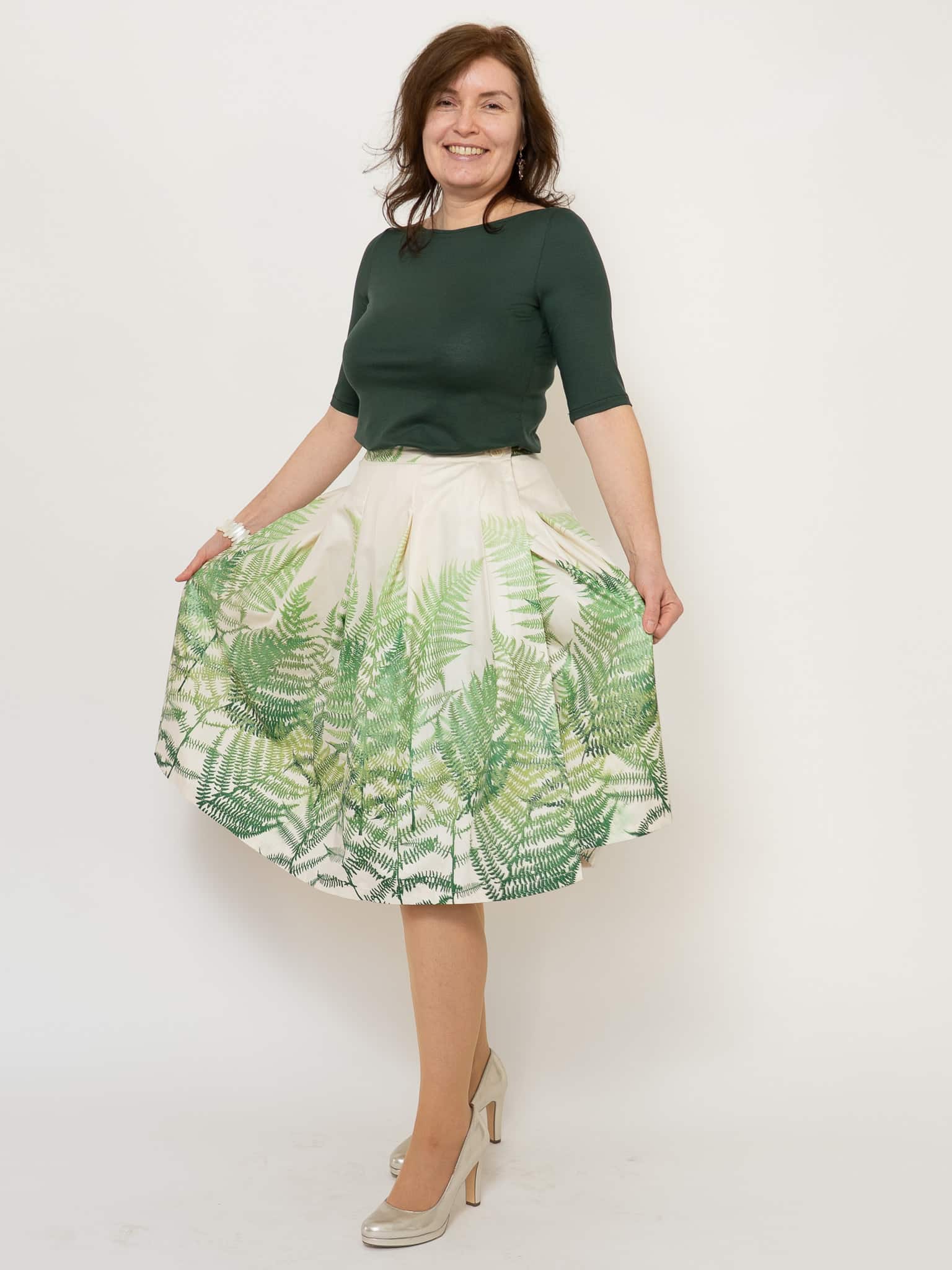 Kellerfaltenrock Farnzauber aus Satin – Bild 4