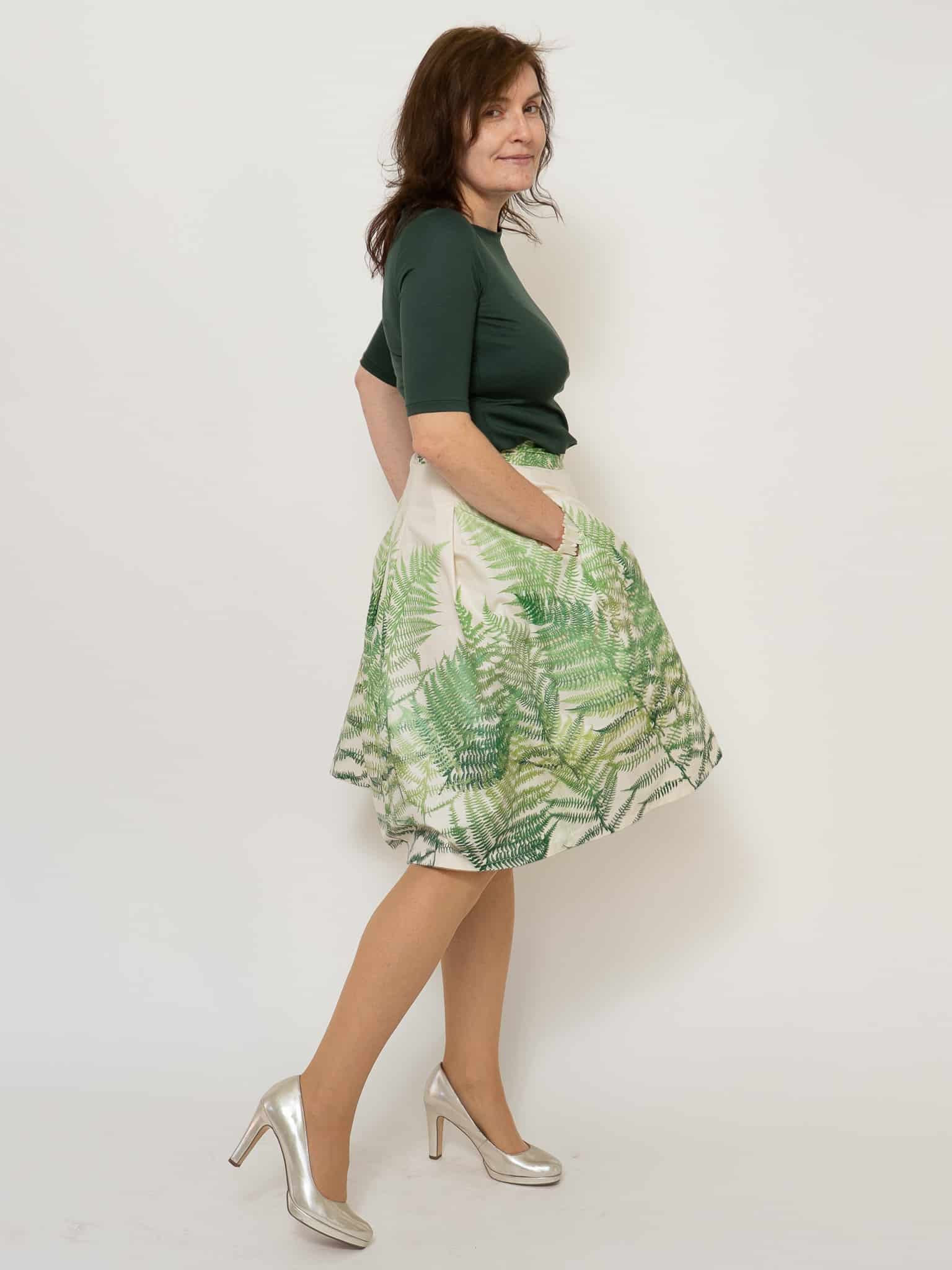 Kellerfaltenrock Farnzauber aus Satin – Bild 8