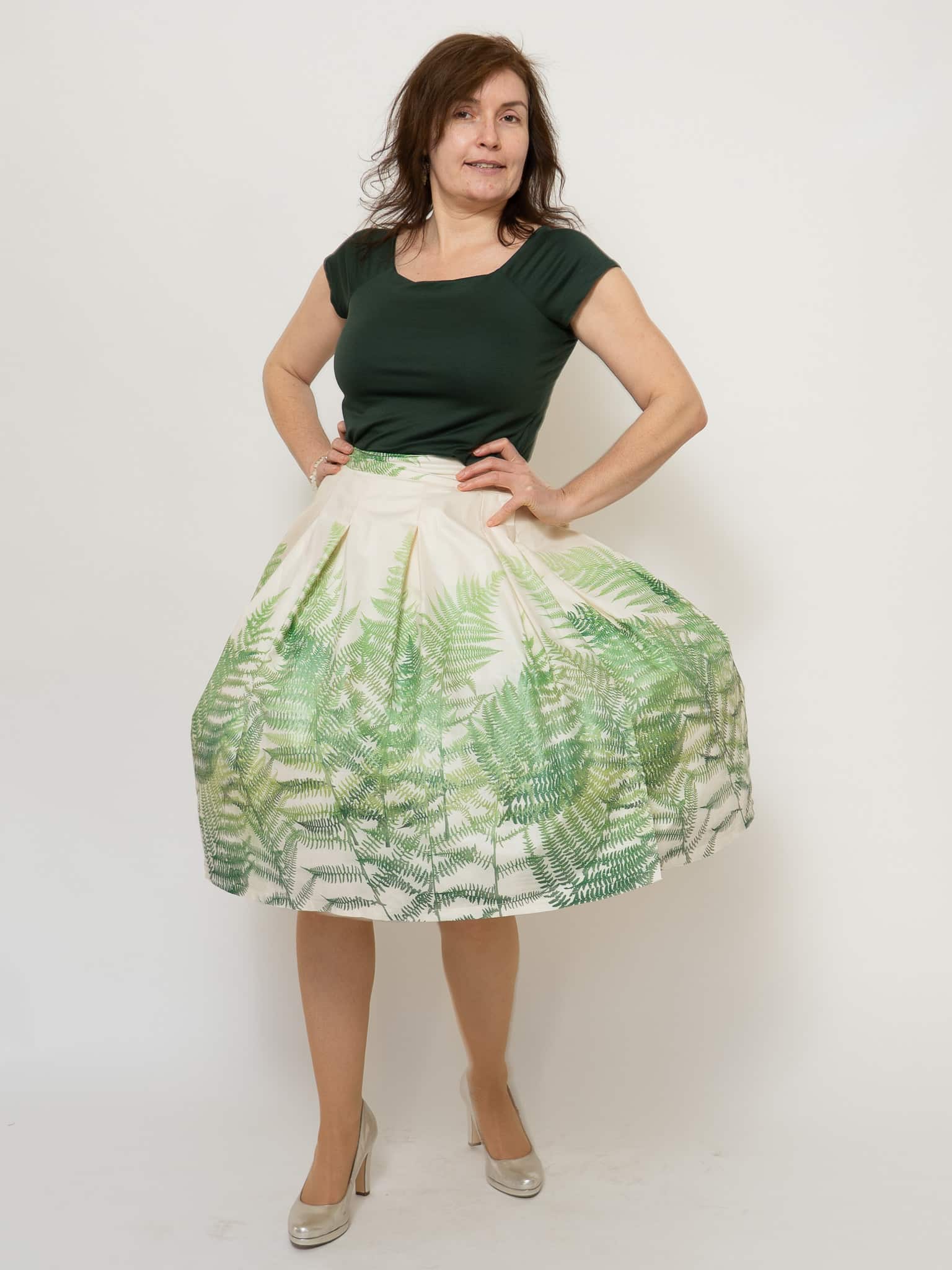 Kellerfaltenrock Farnzauber aus Satin – Bild 6