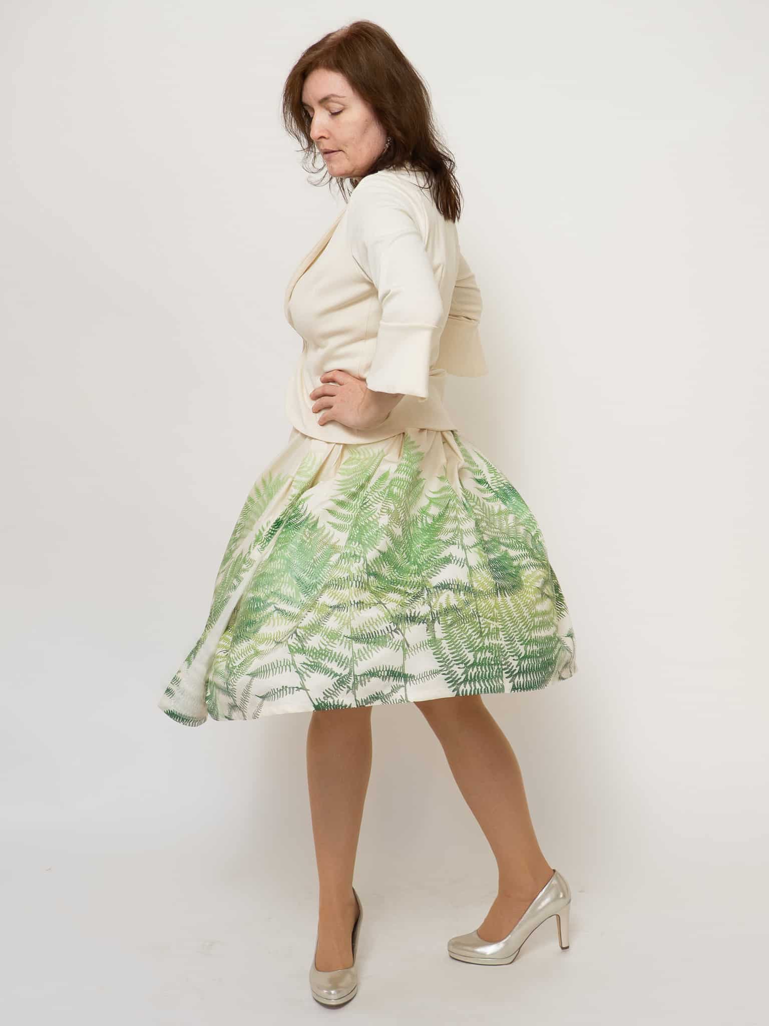 Kellerfaltenrock Farnzauber aus Satin – Bild 11