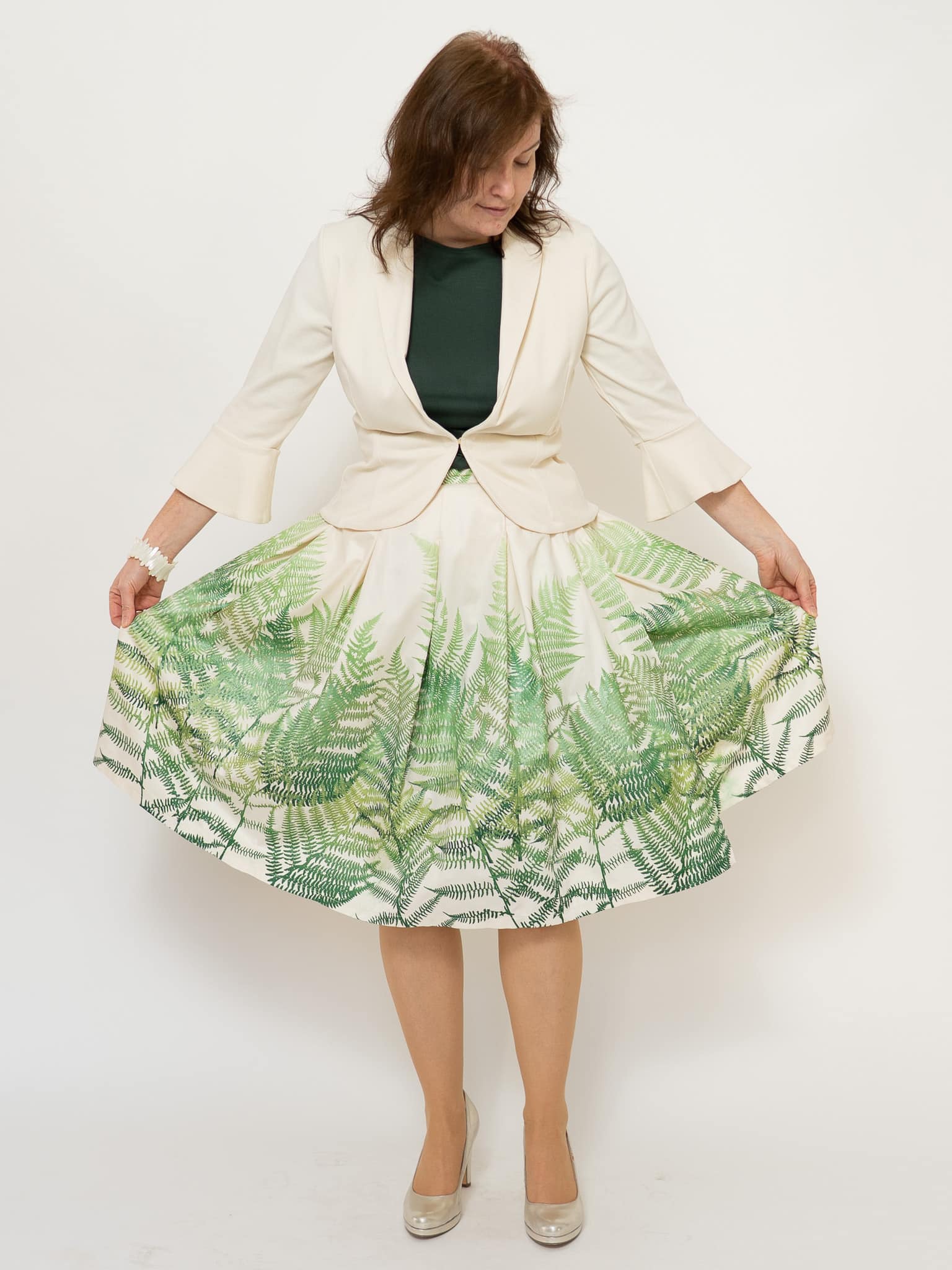 Kellerfaltenrock Farnzauber aus Satin – Bild 12