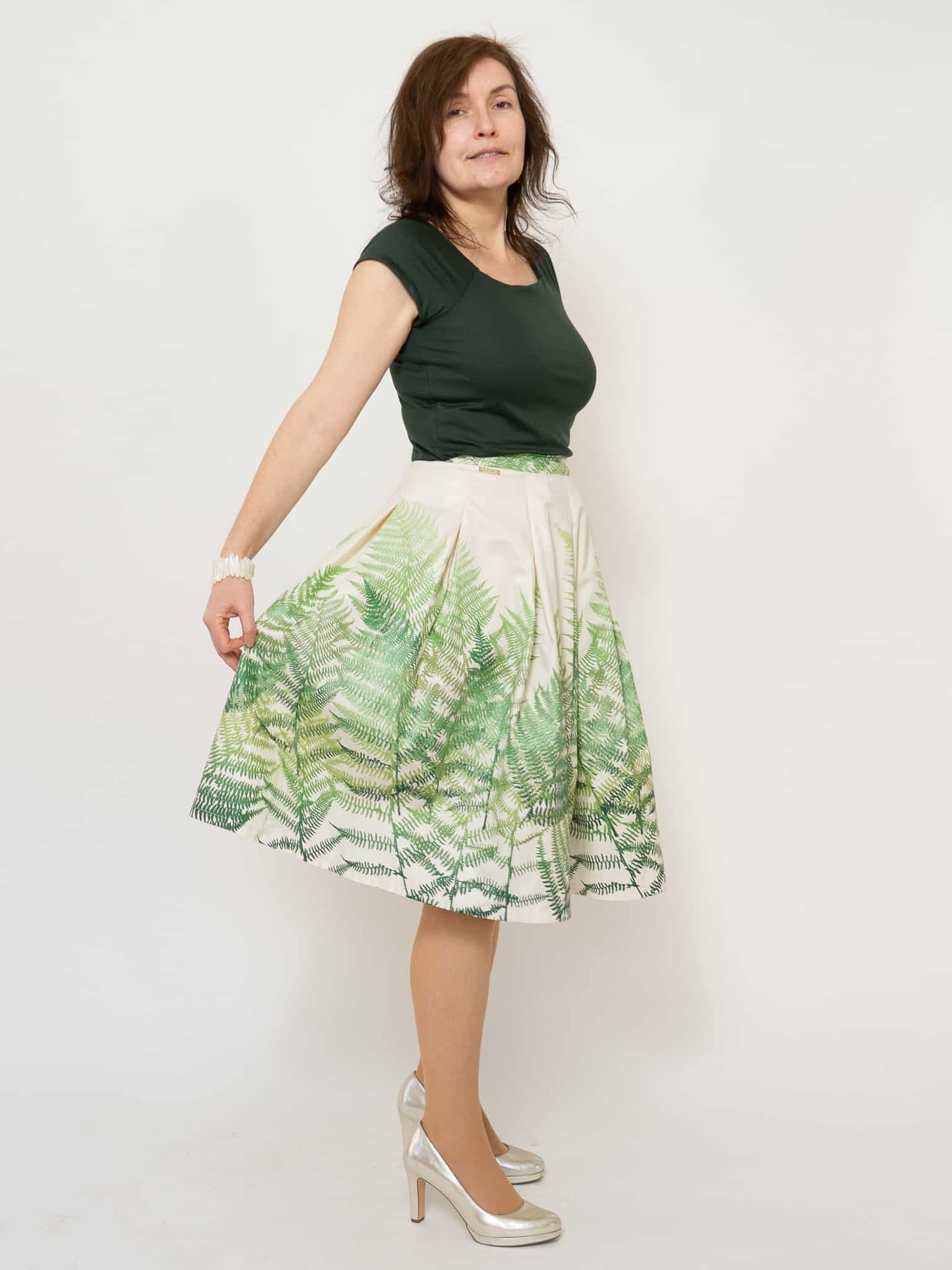 Kellerfaltenrock Farnzauber aus Satin – Bild 5