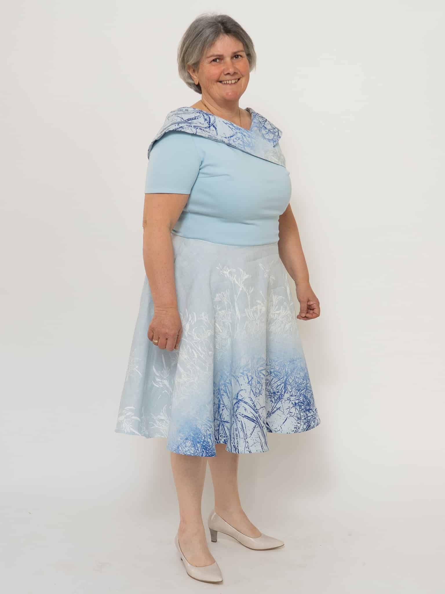 Bio-Portraitkragenkleid Lilienzauber – Bild 4