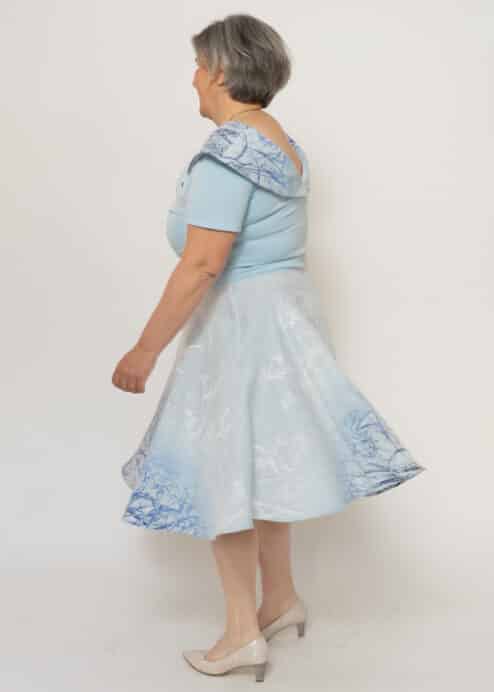 Alternative view of Bio-Portraitkragenkleid Lilienzauber