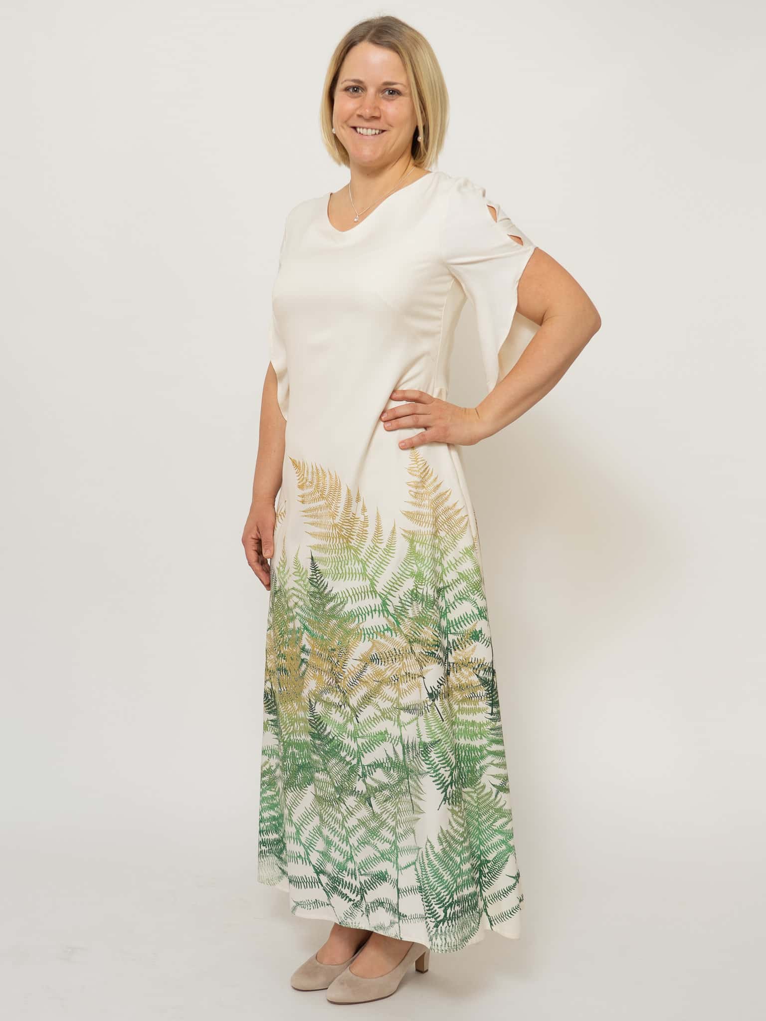 Sommerabendkleid Farnzauber in Cremeweiß – Bild 5