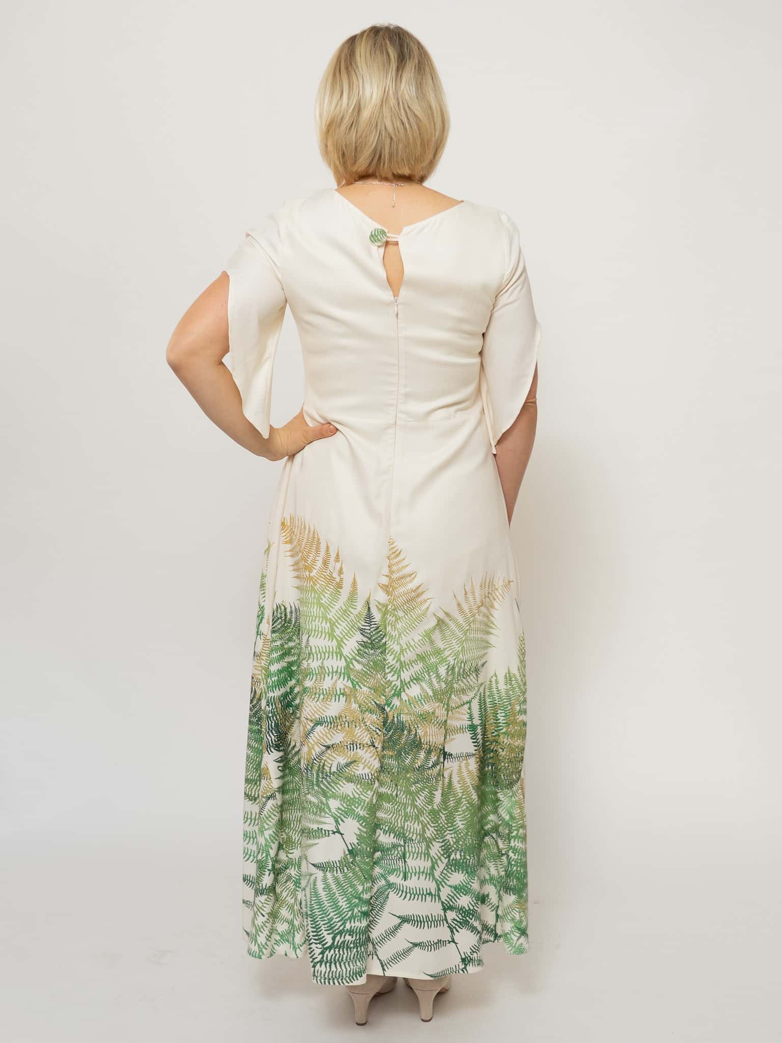 Sommerabendkleid Farnzauber in Cremeweiß – Bild 2
