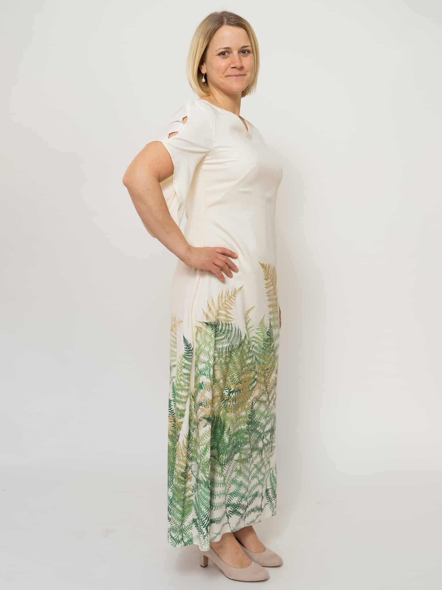 Sommerabendkleid Farnzauber in Cremeweiß – Bild 3