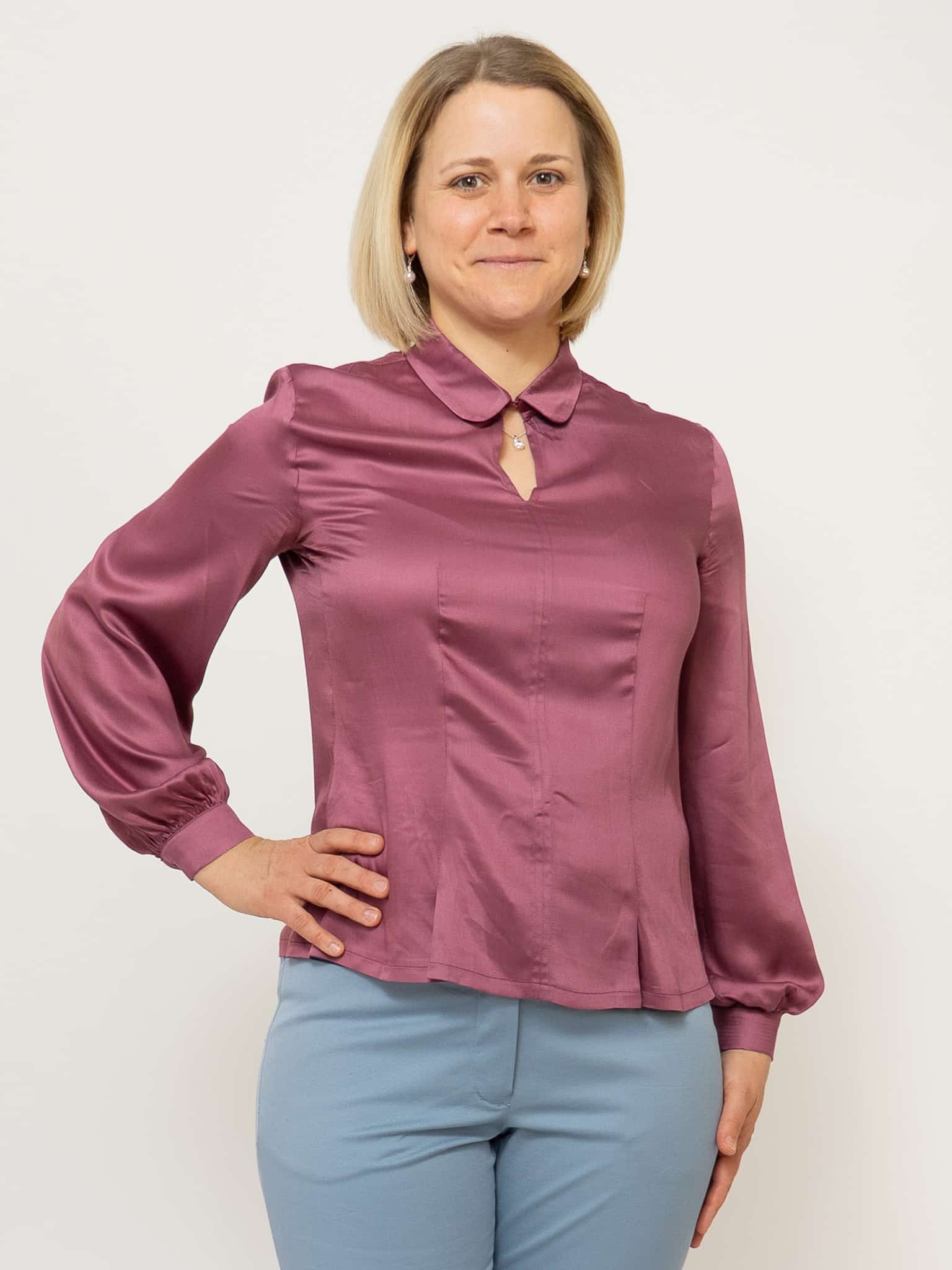 Romantikbluse aus Ecoviskose von Peaces.bio
